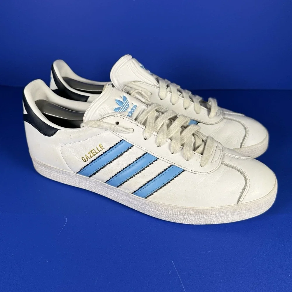 Adidas Originals Gazelle (WHITE/SEMI BLUE BURST/NIGHT‎ INDIGO) Men's 9 IG6210